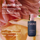 UNOVE hair spray bottle with flowers in the background