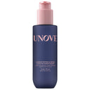 Unove hair care product bottle with pink cap on a white background