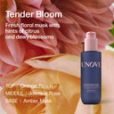 UNOVE leave-in conditioner bottle with flowers in the background