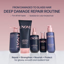 UNOVE hair care product set with text on a pink background