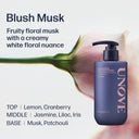 UNOVE conditioner bottle with floral background and product description text