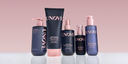 UNOVE Damage Repair hair care lineup featuring shampoo, repair hair mask, heat protectant spray, silk hair oil, and leave-in conditioner displayed together against a soft pink background